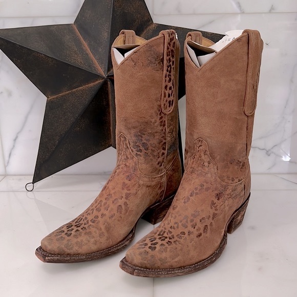 New Old Gringo Leopardito Leather Cowboy Boots 10” Size 6 - Picture 11 of 16